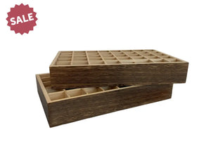 Dark Feathergrain Wood Essential Oils Tray (Holds 40 Vials)