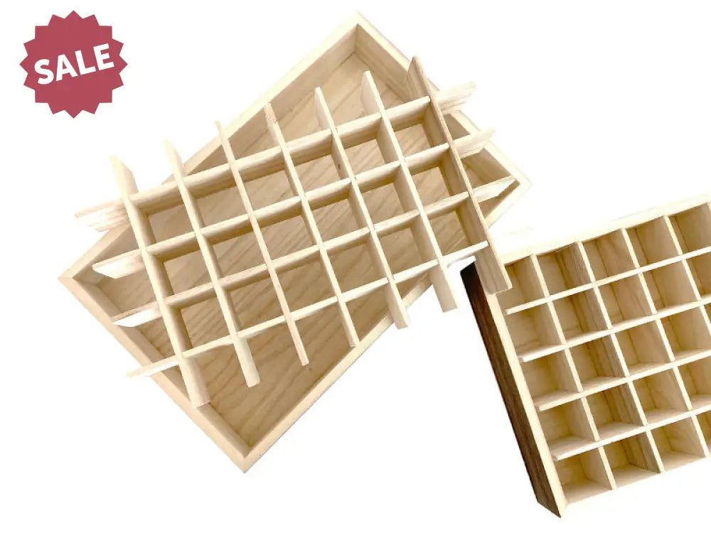 Dark Feathergrain Wood Essential Oils Tray (Holds 40 Vials)