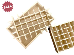 Dark Feathergrain Wood Essential Oils Tray (Holds 40 Vials)