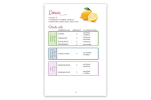 Looking inside The Art Of Blending Guide And Workbook: lemon essential oil profile