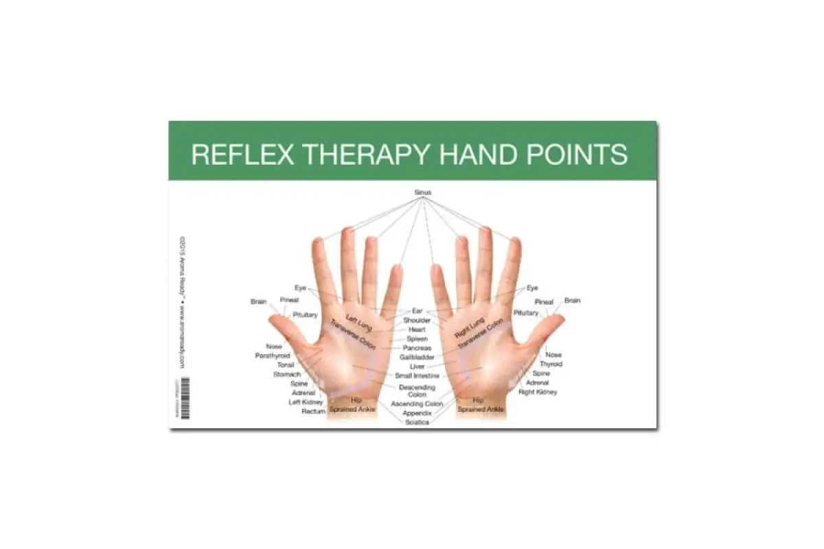 Mini Reflex Points For Foot And Hand Chart (8-1/2 X 5-1/2)