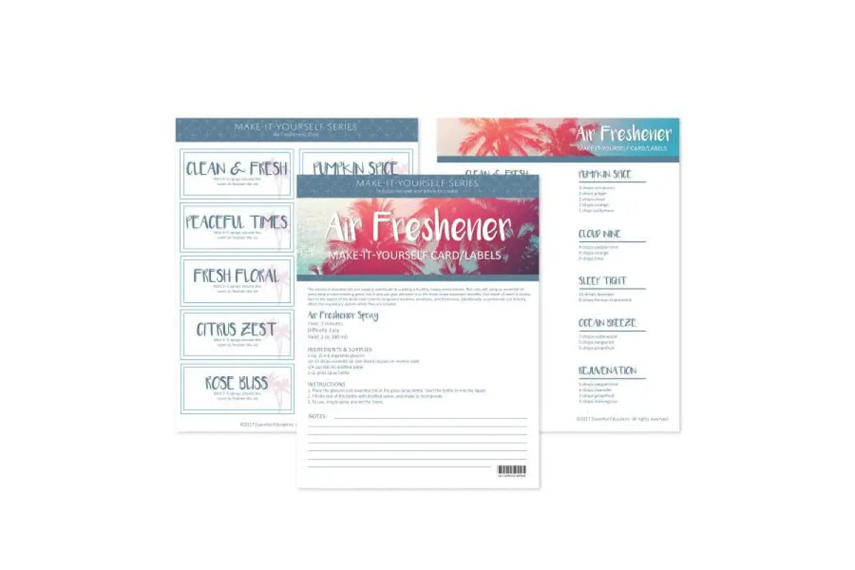 Air Freshener Make-It-Yourself Recipes and Label Set - AromaTools®