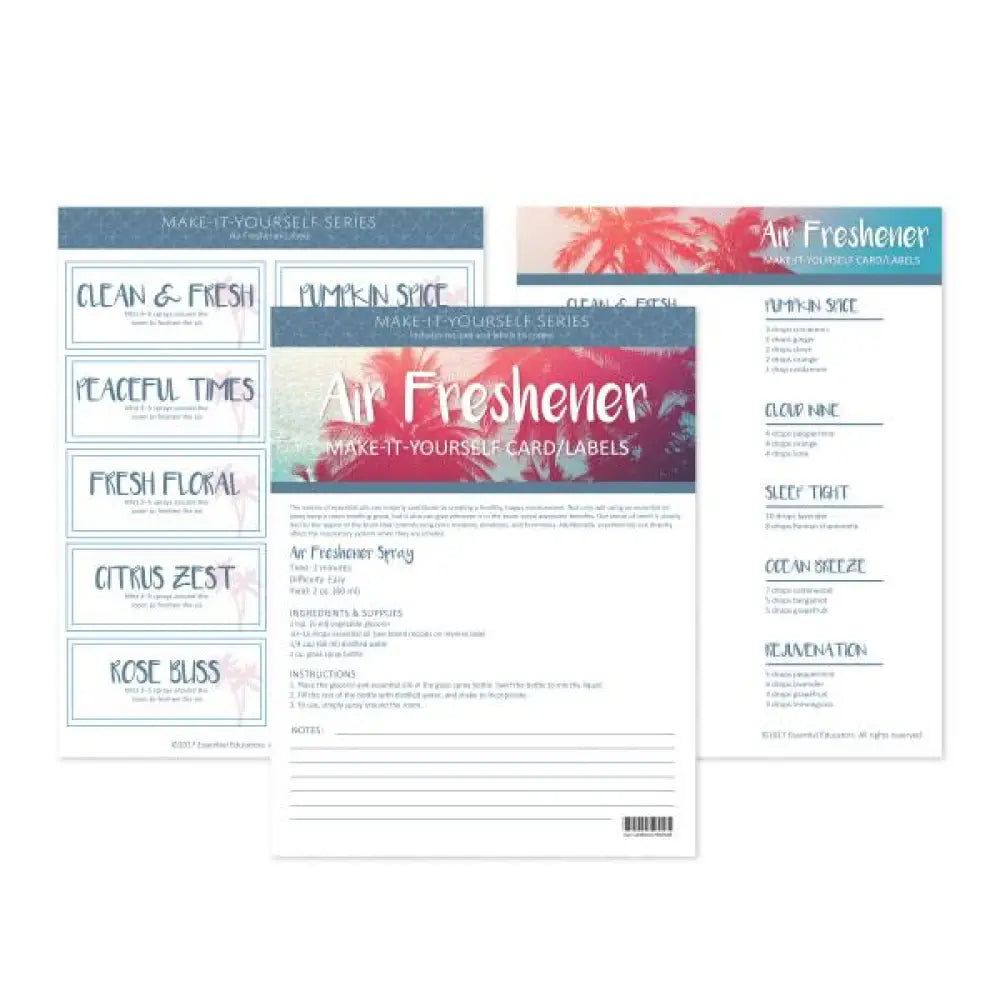 &quot;Air Freshener&quot; Make-It-Yourself Recipes and Label Set