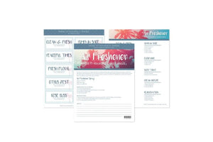"Air Freshener" Make-It-Yourself Recipes and Label Set