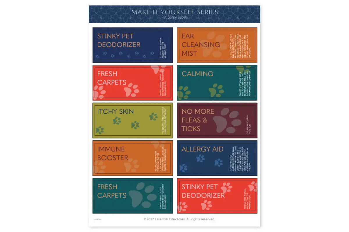 Pet Sprays Make-It-Yourself Recipes And Label Set