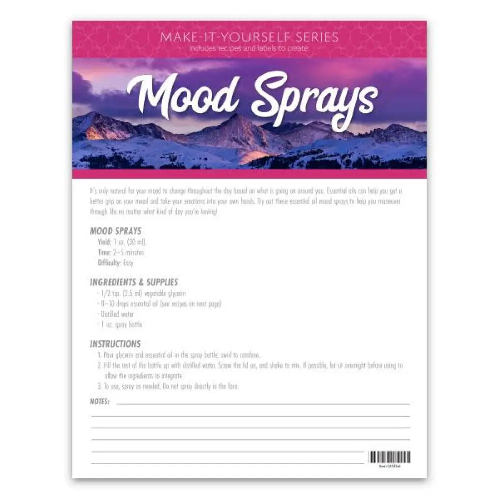 Mood Sprays Make-It-Yourself Recipes And Label Set