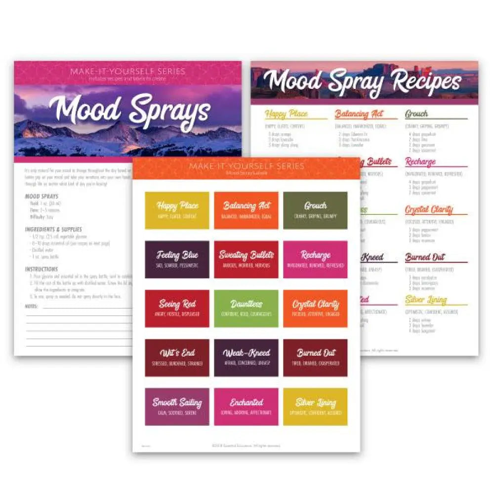 &quot;Mood Sprays&quot; Make-It-Yourself Recipes and Label Set