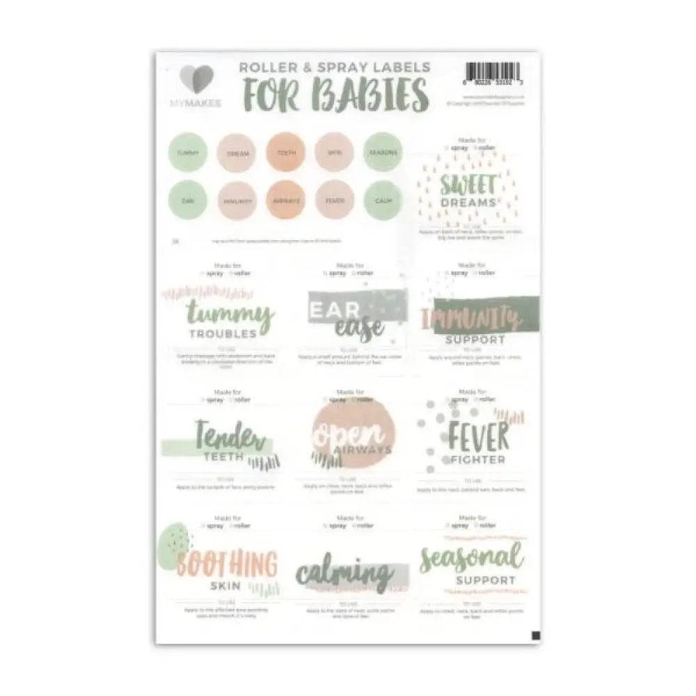 My Makes For Babies Recipes And Label Set