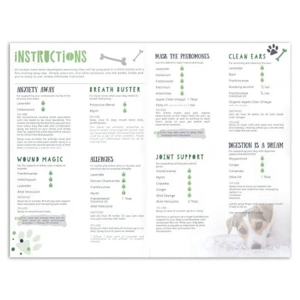 My Makes Pet Sprays For Dogs Recipes And Label Set