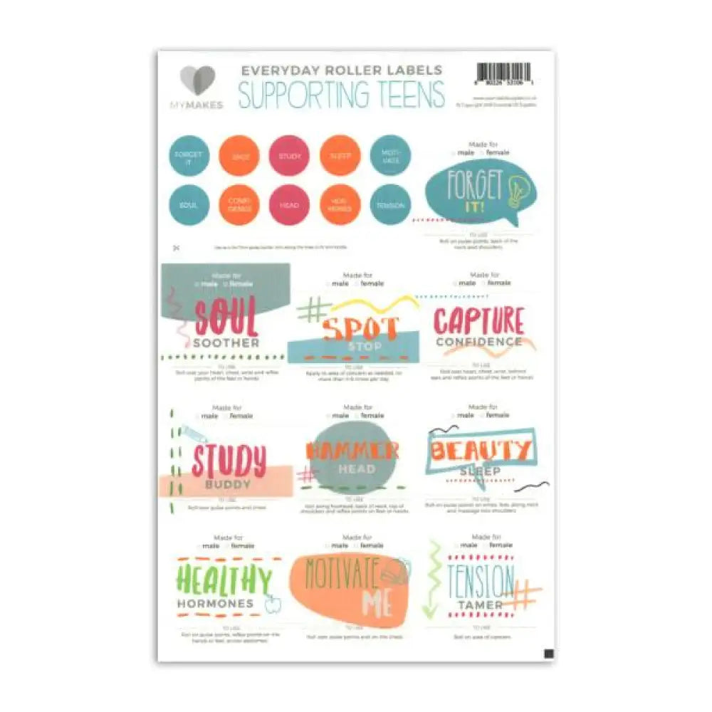 My Makes Supporting Teens Recipes And Label Set