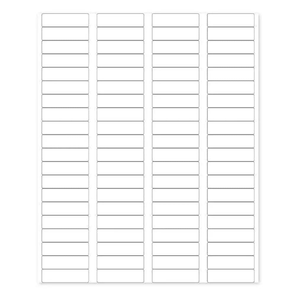 Blank White Laser Printer Labels: 1-3/4 x 1/2&quot; (Sheet of 80 for 5/8 Dram Vials)
