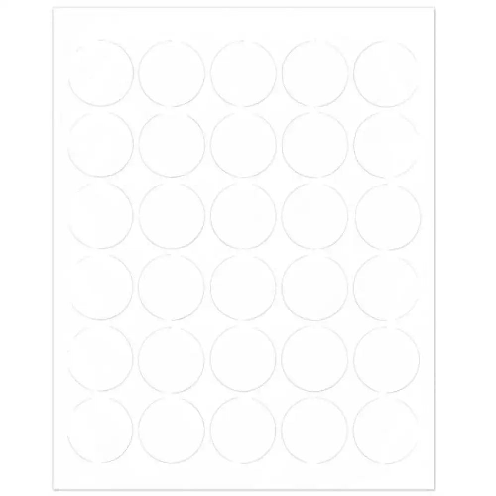 Blank White Circle Laser Printer Labels: 1-1/2&quot; (Sheet of 30)