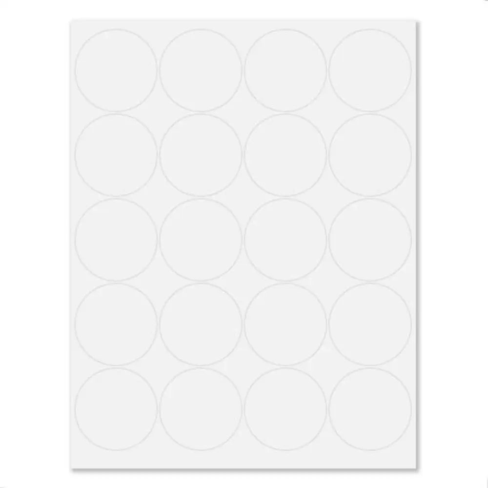Blank White Circle Laser Printer Labels: 2 (Sheet Of 20)