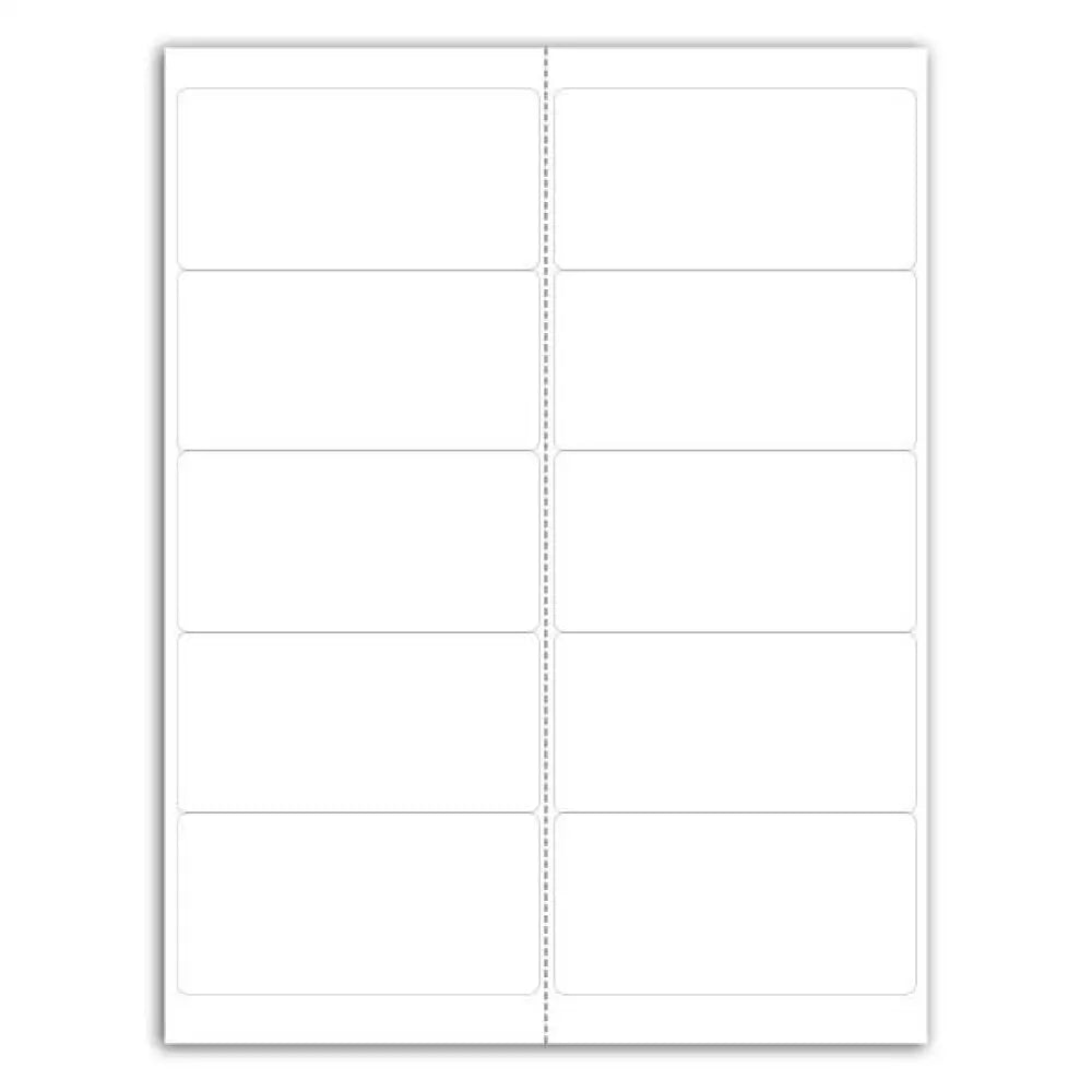 Blank White Moisture-Resistant Polyester Laser Labels: 4 X 2 (Sheet Of 10 For Or 8 Oz. Bottles)