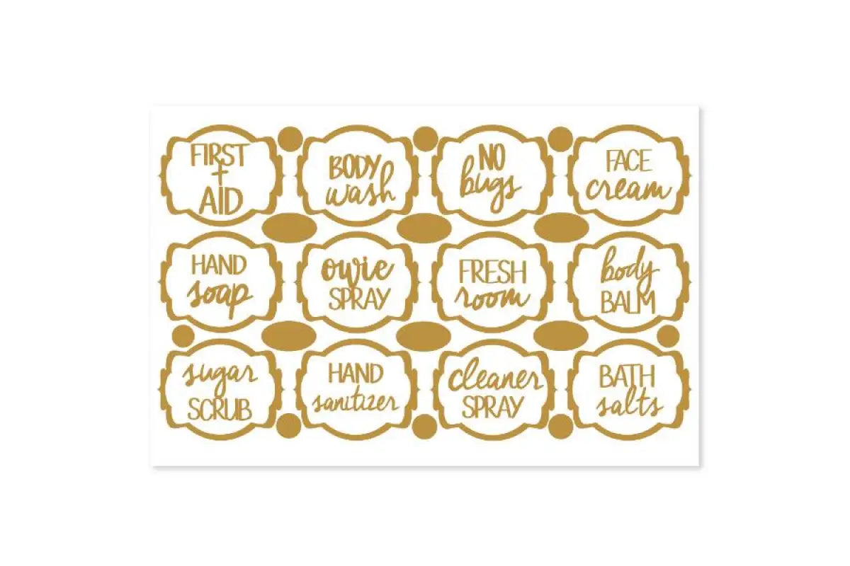 Gold Collection Personal Care Vinyl Labels (Set Of 12)