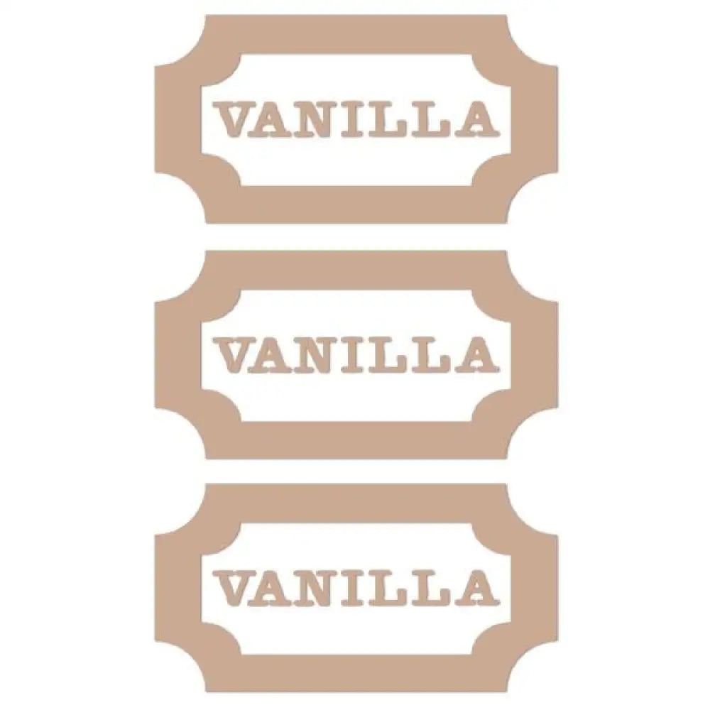 Beige Vanilla Vinyl Labels (Sheet Of 3)