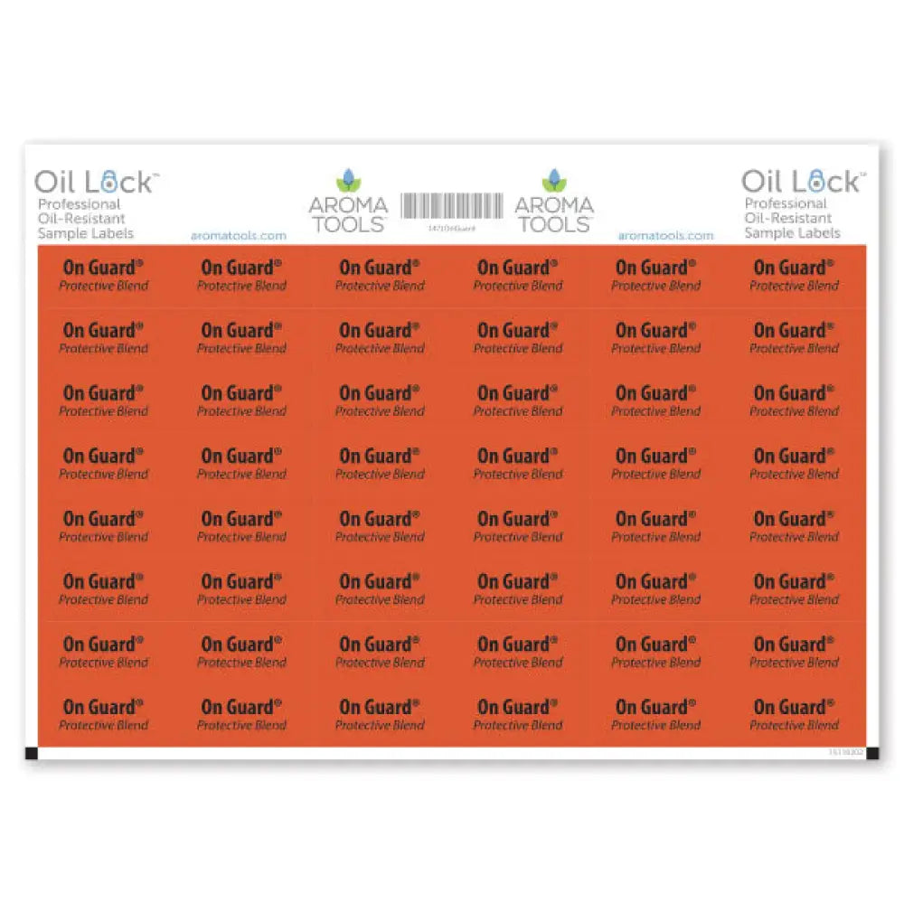 Oil Lock Rectangle Labels For Dterra Sample Vials (Sheet Of 48) On Guard
