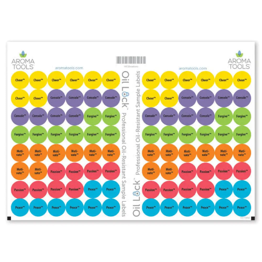 Oil Lock Circle Labels for Sample Vials of doTERRA® Emotion Blends (Set of 96)