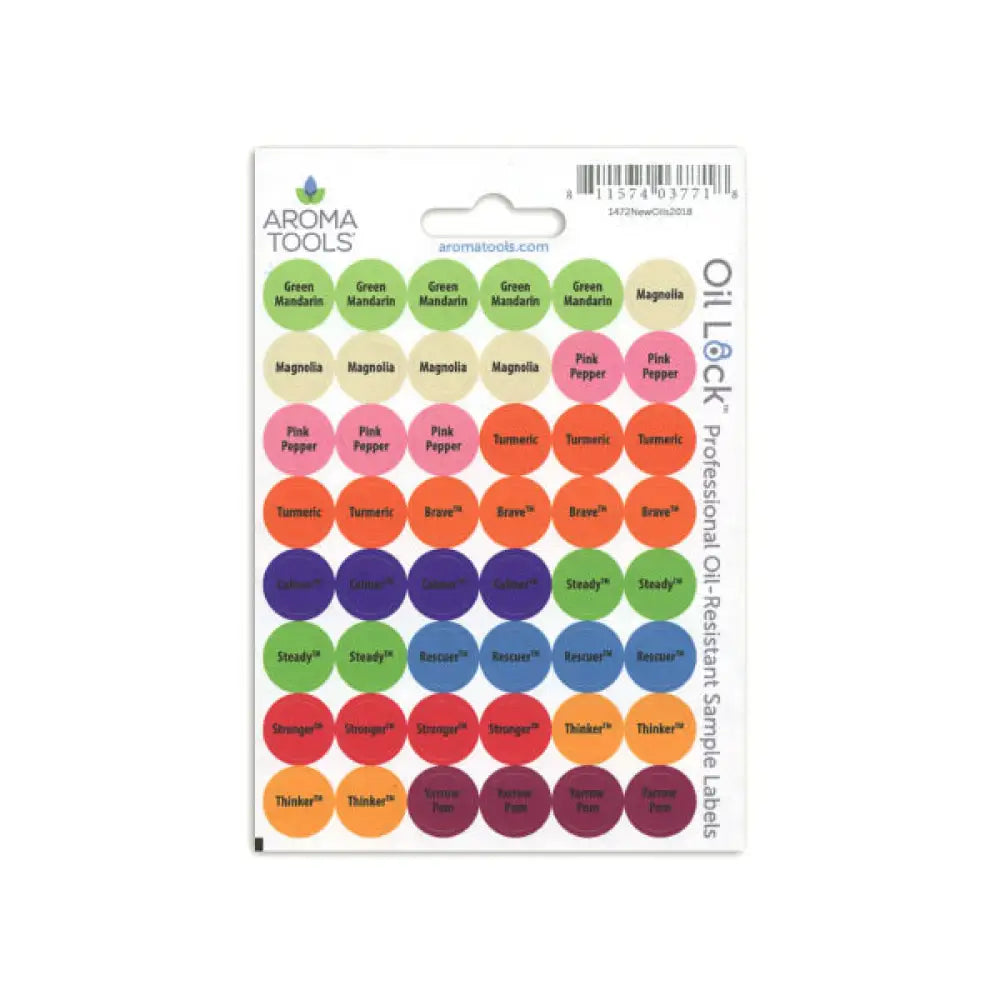 Oil Lock Circle Labels for 2018 Oils and Blends (Sheet of 48)