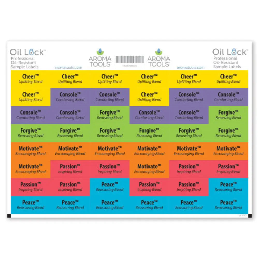 Oil Lock Sample Vial Rectangle Labels for doTERRA Emotions Oils (Set of 48)