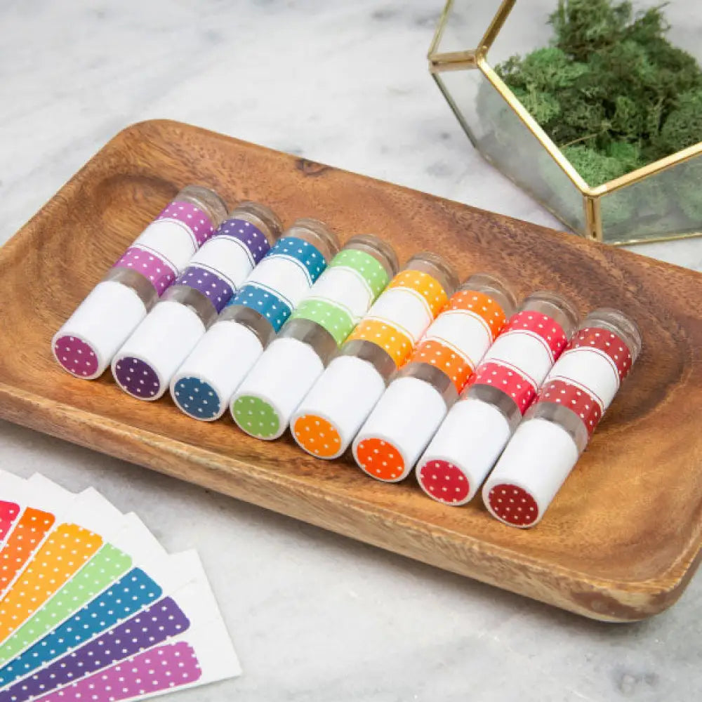 Polka Dot Oil Lock Labels And Lid Stickers For 1/3 Oz. Roll-On Vials (Set Of 33)