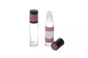 Polka Dot Oil Lock Labels And Lid Stickers For 1/3 Oz. Roll-On Vials (Set Of 33)