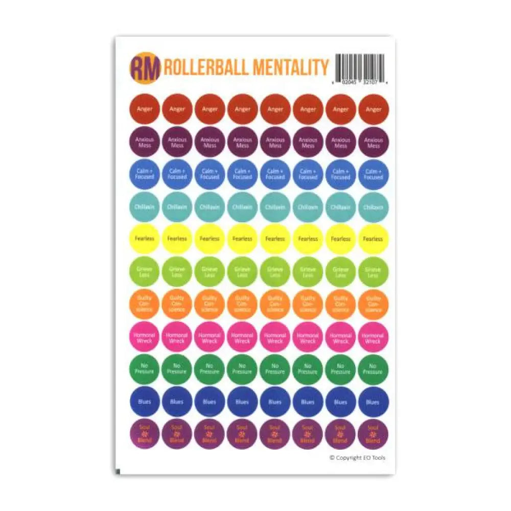 &quot;Rollerball Mentality&quot; Lid Stickers (Sheet of 88)