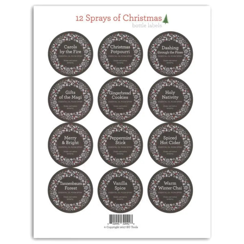 assorted-12-sprays-of-christmas-labels-christmas-with-essential-oils-aromatools for Free Printable Jar Labels Christmas Assorted 12 Sprays of Christmas