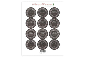 "Assorted 12 Sprays of Christmas" Labels (Sheet of 12)