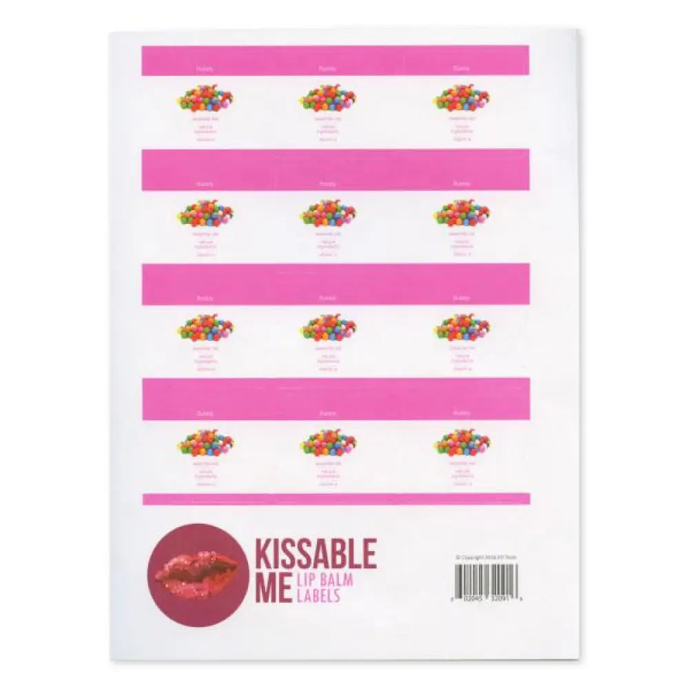 1708Bubbly - BUBBLY Kissable Me Lip Balm Labels (Sheet of 12)