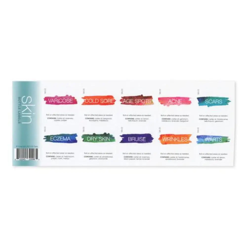 Essential Oils For Skin Rollerball Labels Sheet (10 Labels)