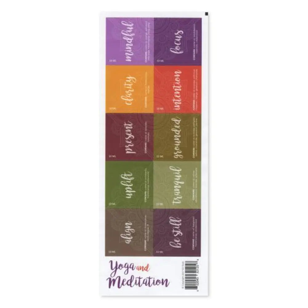 &quot;Yoga and Meditation&quot; Labels (Sheet of 10)