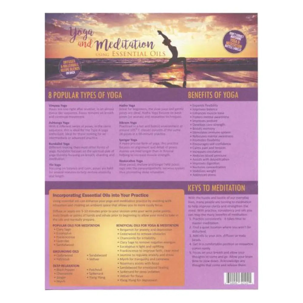 &quot;Yoga and Meditation Using Essential Oils&quot; Recipe Tear Pad (25 Sheets)
