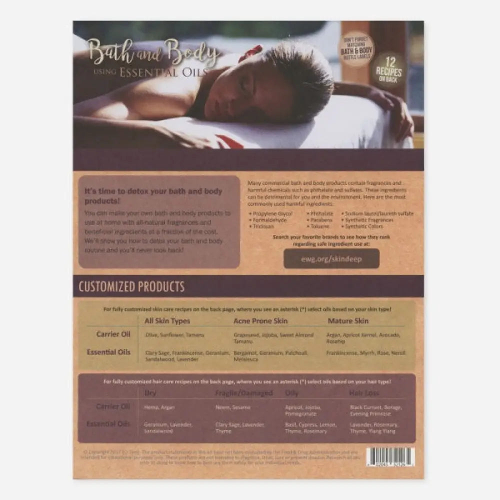 &quot;Bath and Body Using Essential Oils&quot; Recipe Tear Pad (25 Sheets)