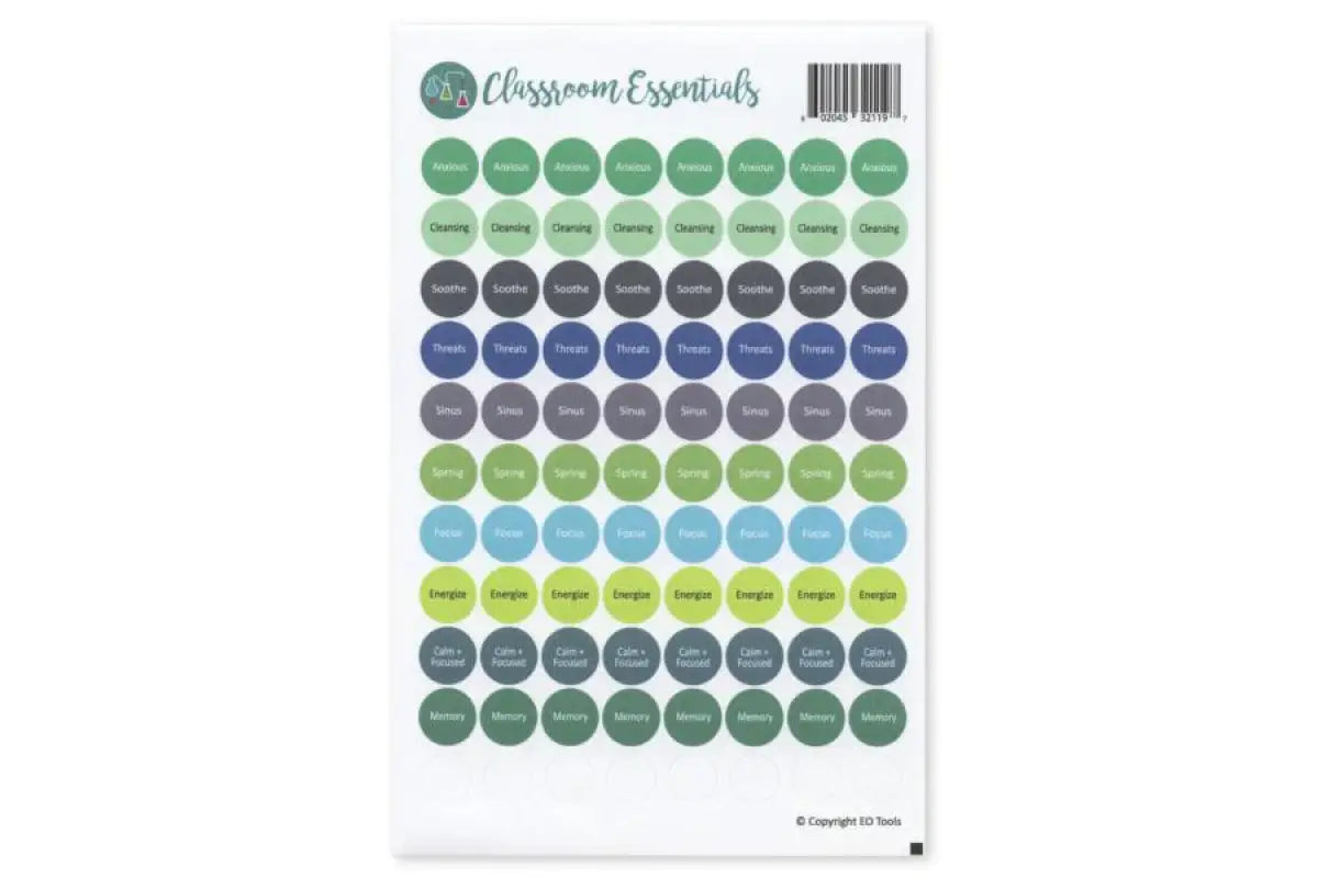 &quot;Classroom Essentials&quot; Lid Stickers (Sheet of 88)