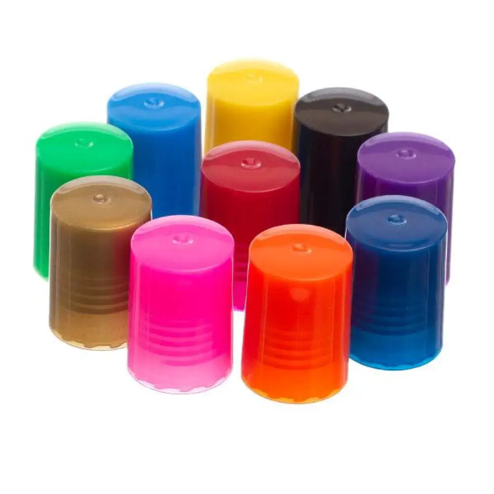 Colored Lids for 1/6 and 1/3 oz. Roll-on Vials (Pack of 10)