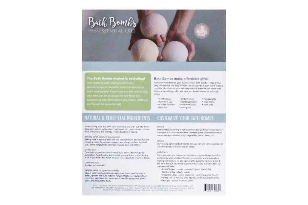 Essential Oil Bath Bomb Recipes Card and Plastic Bath Bomb Molds (Pack -  AromaTools®