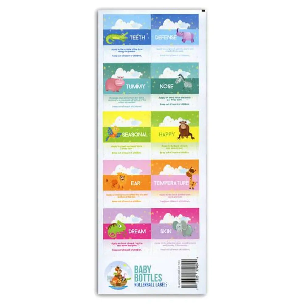 Baby Bottles Waterproof Labels (Sheet Of 10)