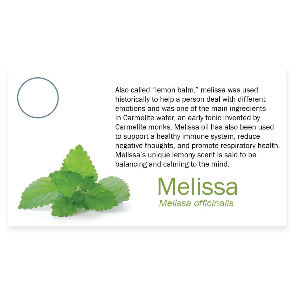 Essential Oil Pass Along Sample Cards Melissa