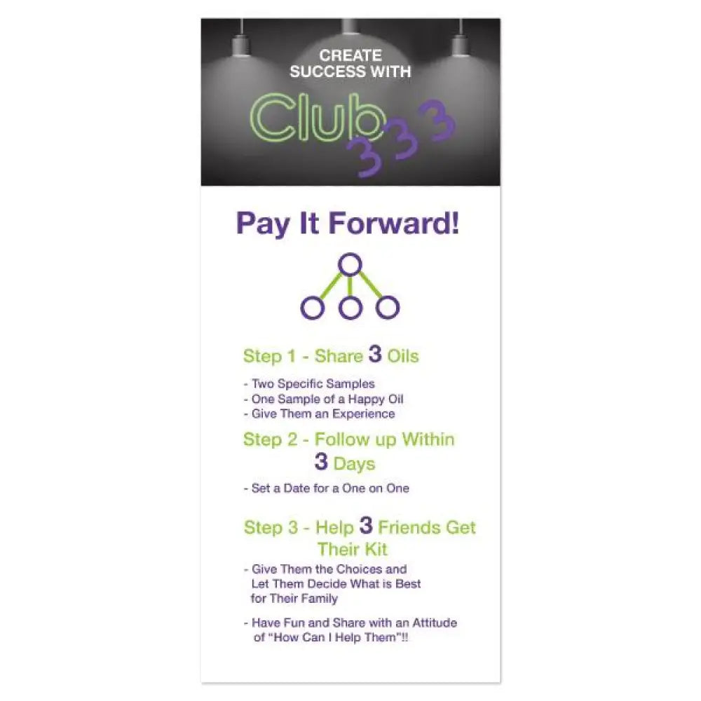 Create Success with Club 333 Cards (Pack of 25)