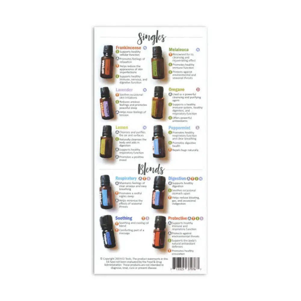 "Top 10 Essential Oils" Reference Cards (Pack of 25)