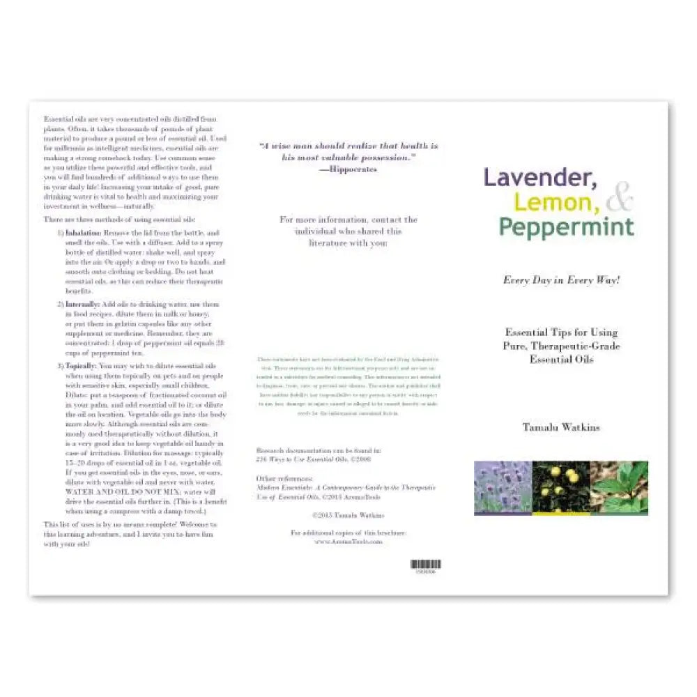 Lavender Lemon And Peppermint Brochure By Tamalu Watkins (Pack Of 25)