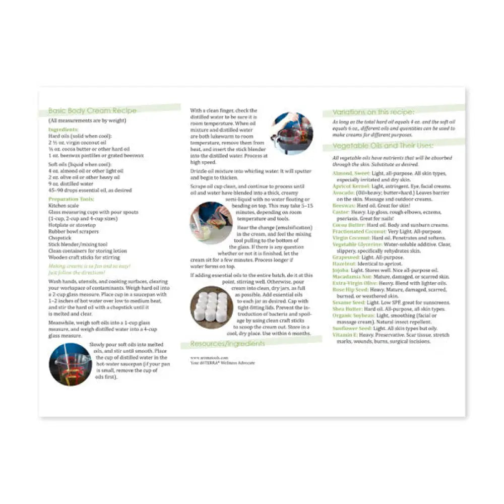 Basic Body Cream Brochure (Pack Of 25)