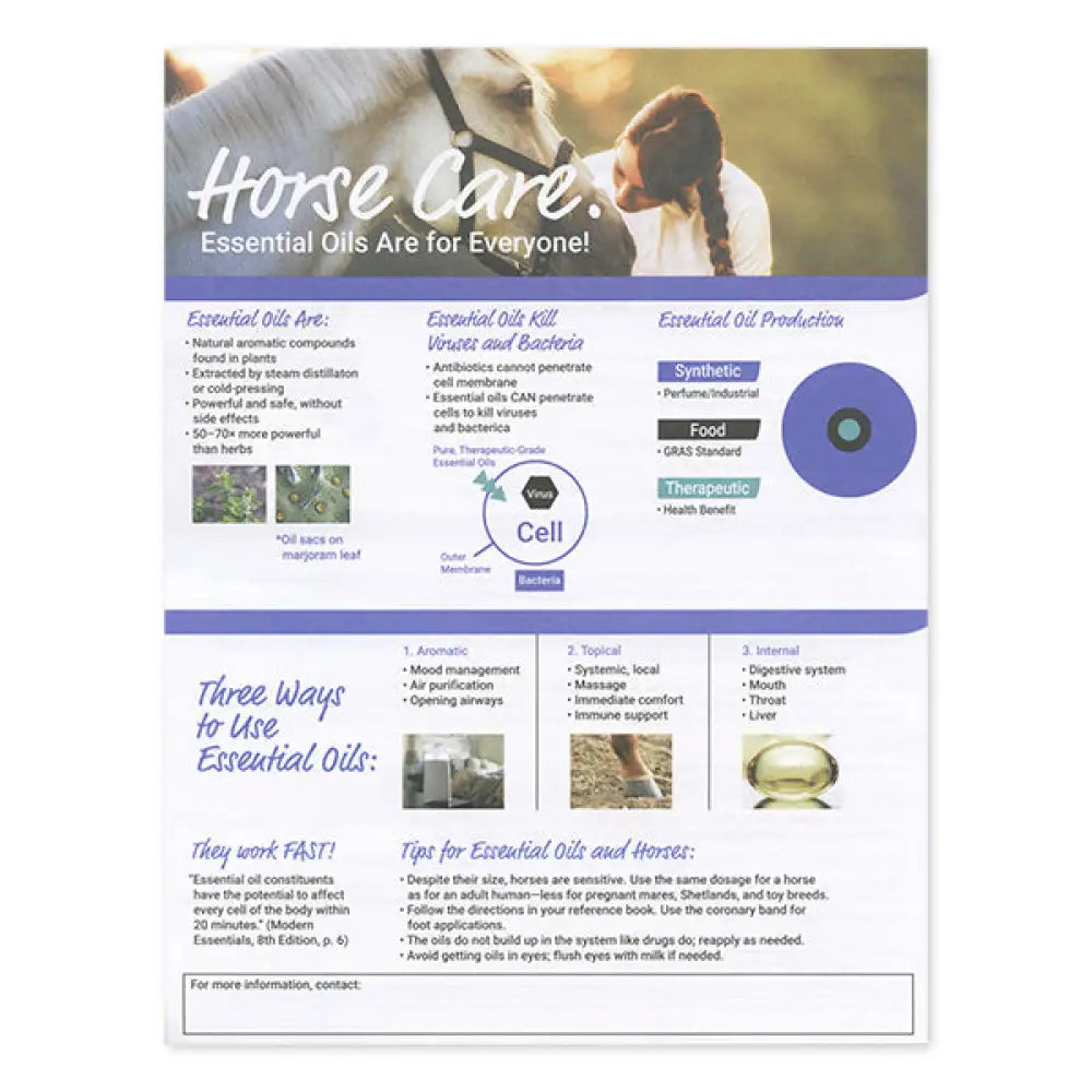 &quot;Horse Care: Essential Oils Are for Everyone&quot; Tear Pad (50 Sheets)
