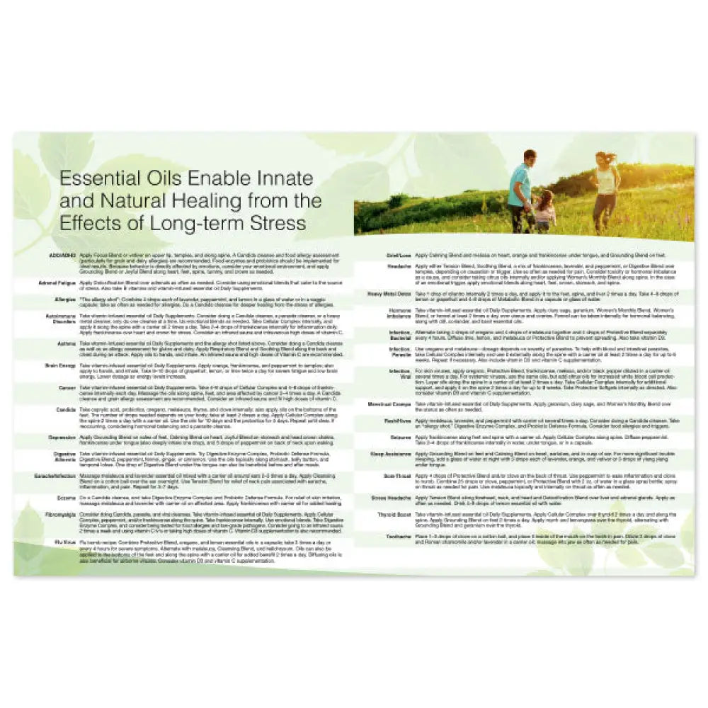 Chiropractic &amp; Essential Oils: Live A Stress-Free Healthy Life 2-Page Foldout (Pack Of 25)