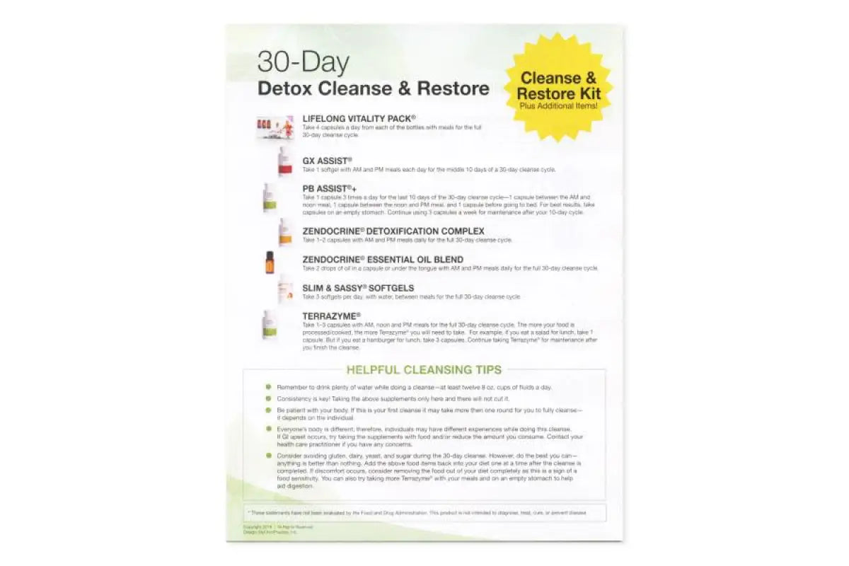 30-Day Detox, Cleanse, And Restore