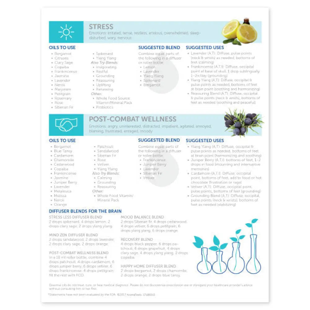 Essential Oils And The Brain 2-Page Foldout Guide (Pack Of 25)