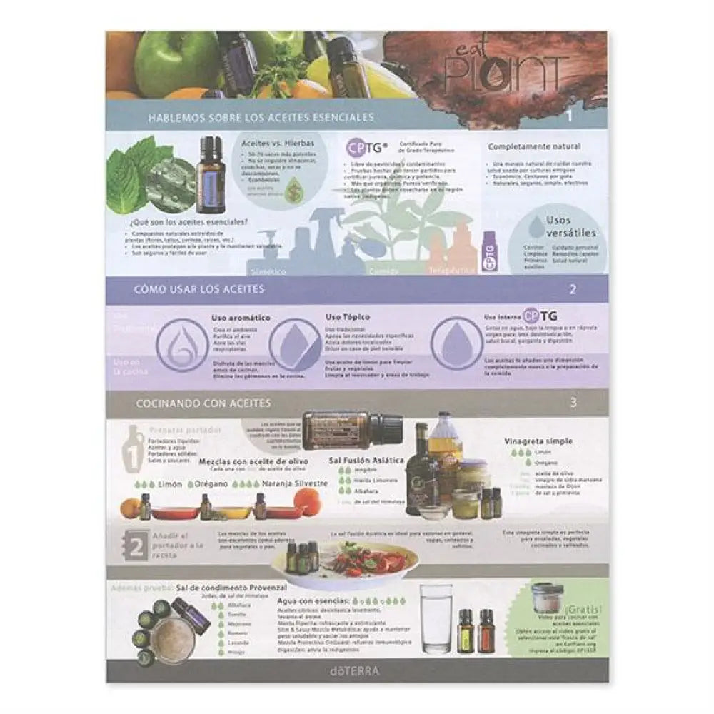 3787Spanish - 'Cooking with Essential Oils' Tearpad (50 Sheets)