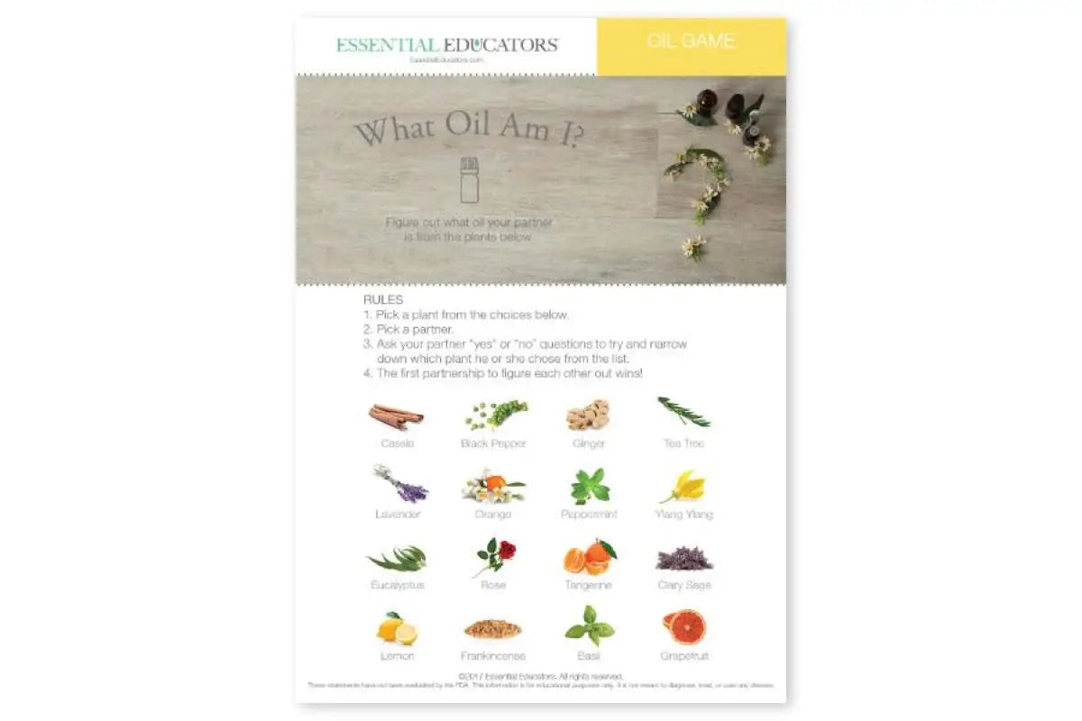 &quot;Essential Educators: What Oil Am I?&quot; Mini Tear Pad Game (50 Sheets)
