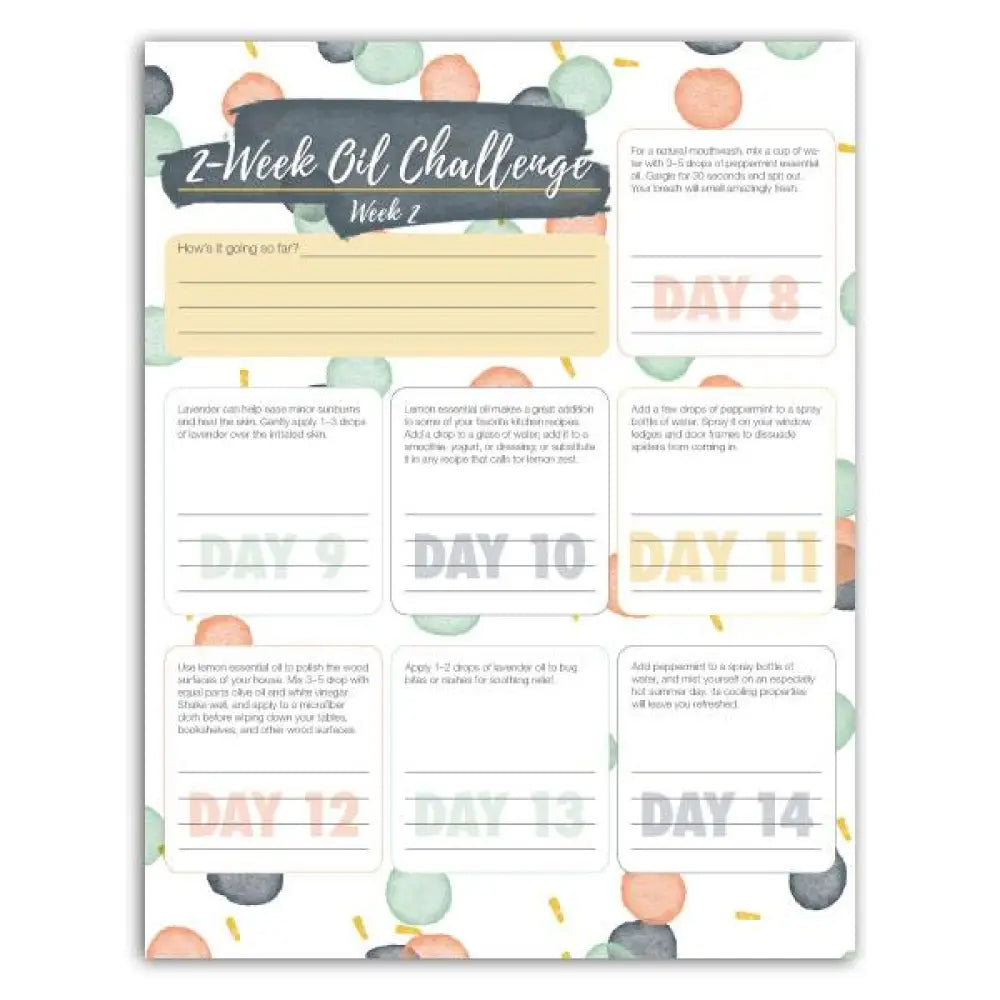 "2-Week Oil Challenge" Tear Pad (50 Sheets)